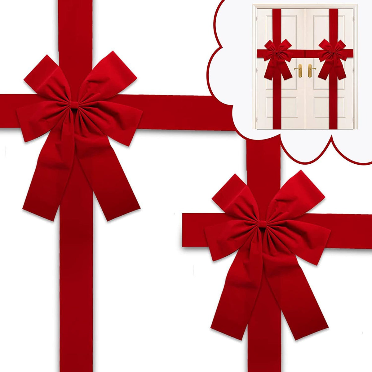 Christmas Door Hanging Bow Ribbon - MegaEssentials