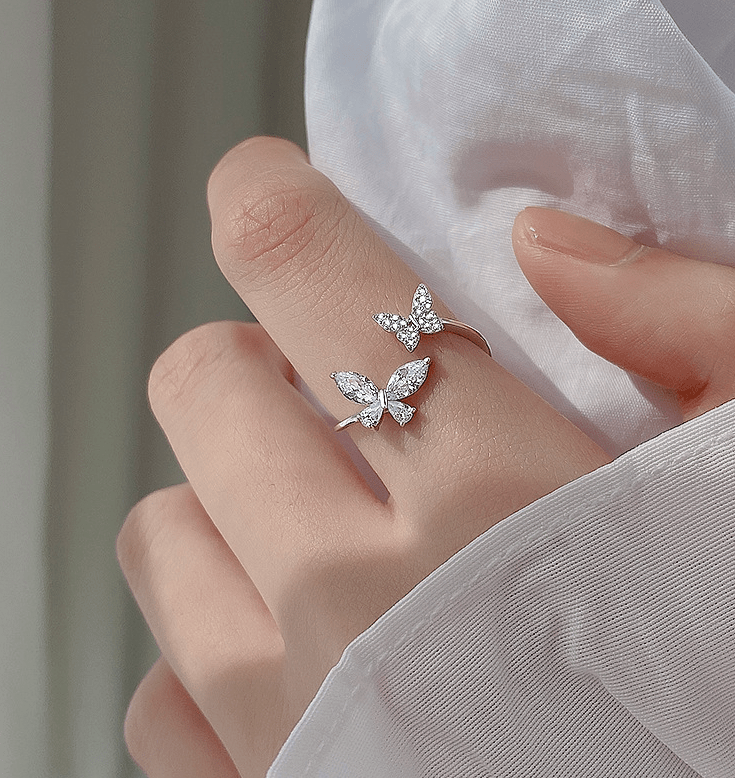 S925 Sterling Silver Butterfly Ring for Women - MegaEssentials