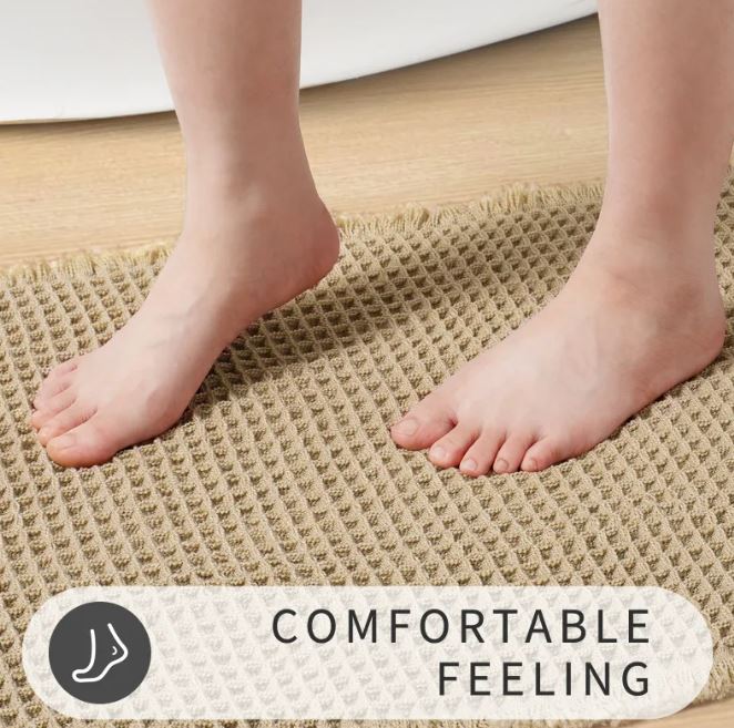 Home Fashion Waffle Bathroom Door Absorbent Carpet - MegaEssentials