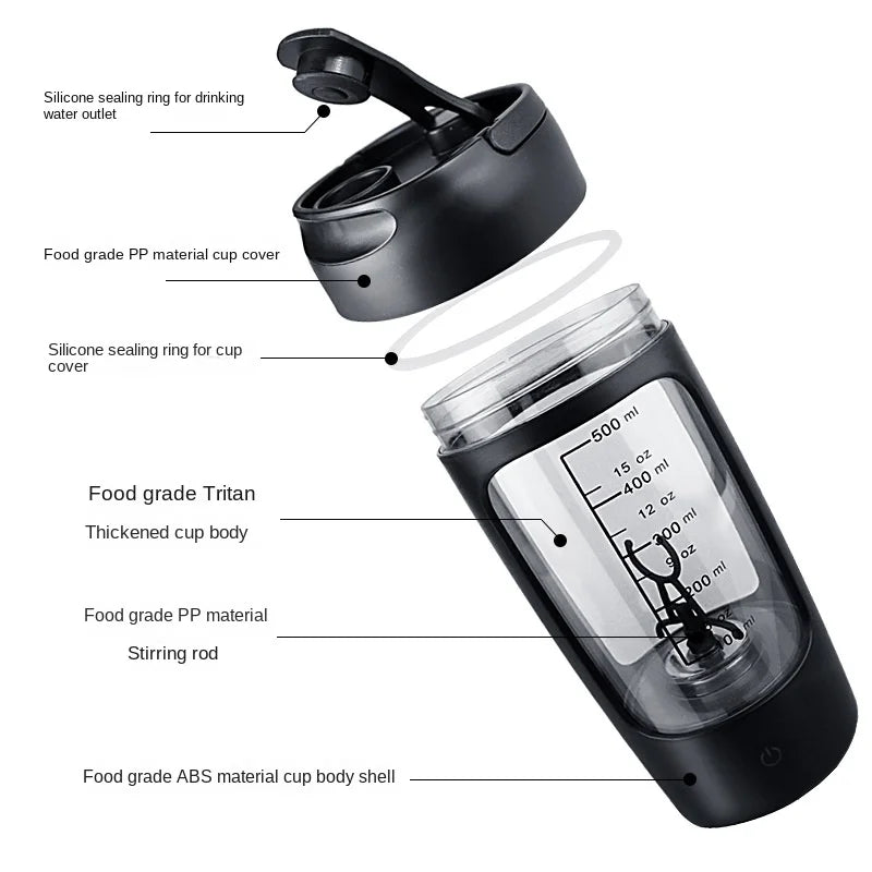 Electric Portable Whey Protein Shaker Bottle - MegaEssentials