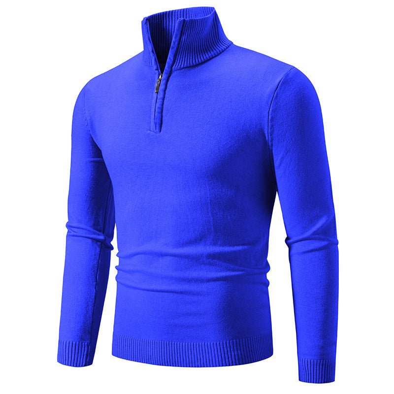 2023 Men's Plus Size Fleece Zip Mock Neck Sweater - MegaEssentials
