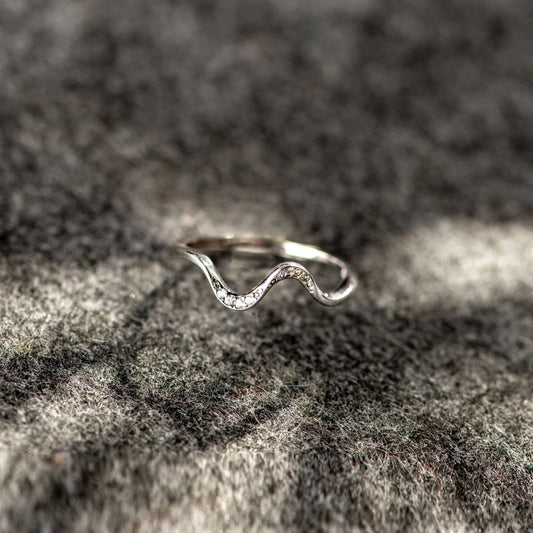 Water Wave Silver Ring in Fashion Design - MegaEssentials