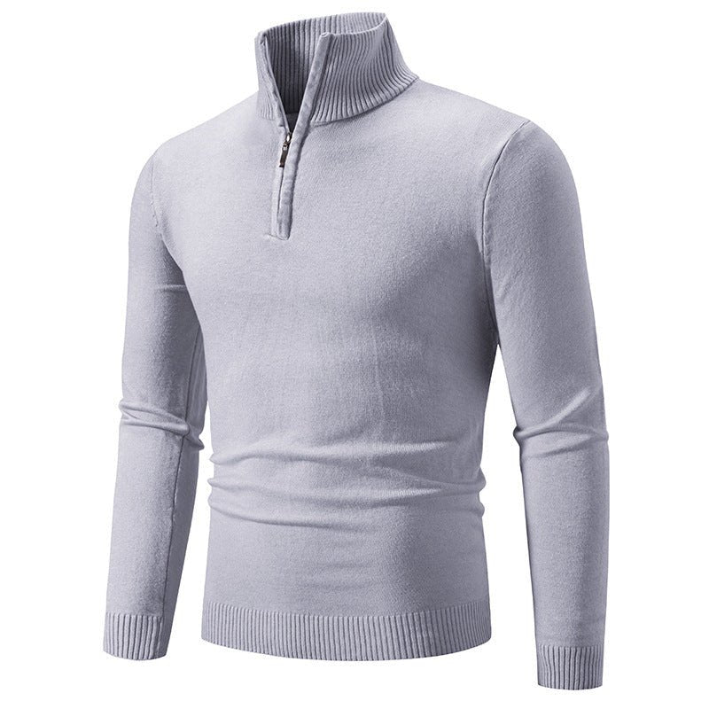 2023 Men's Plus Size Fleece Zip Mock Neck Sweater - MegaEssentials