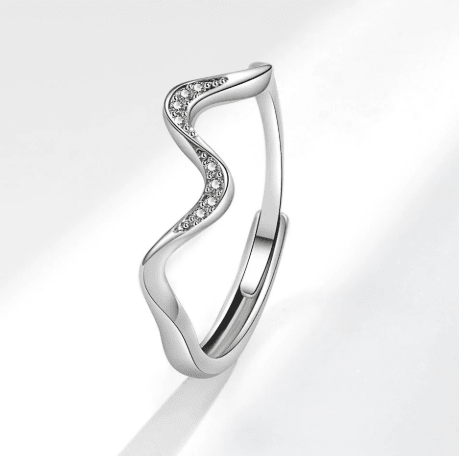 Water Wave Silver Ring in Fashion Design - MegaEssentials