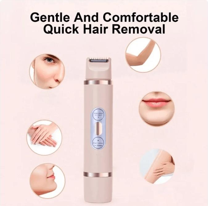 Dual-Head Electric Shaver Painless Women's Epilator Bikini Hair Removal Device Automatic Hair Trimmer Underarm Facial Lips Leg - MegaEssentials