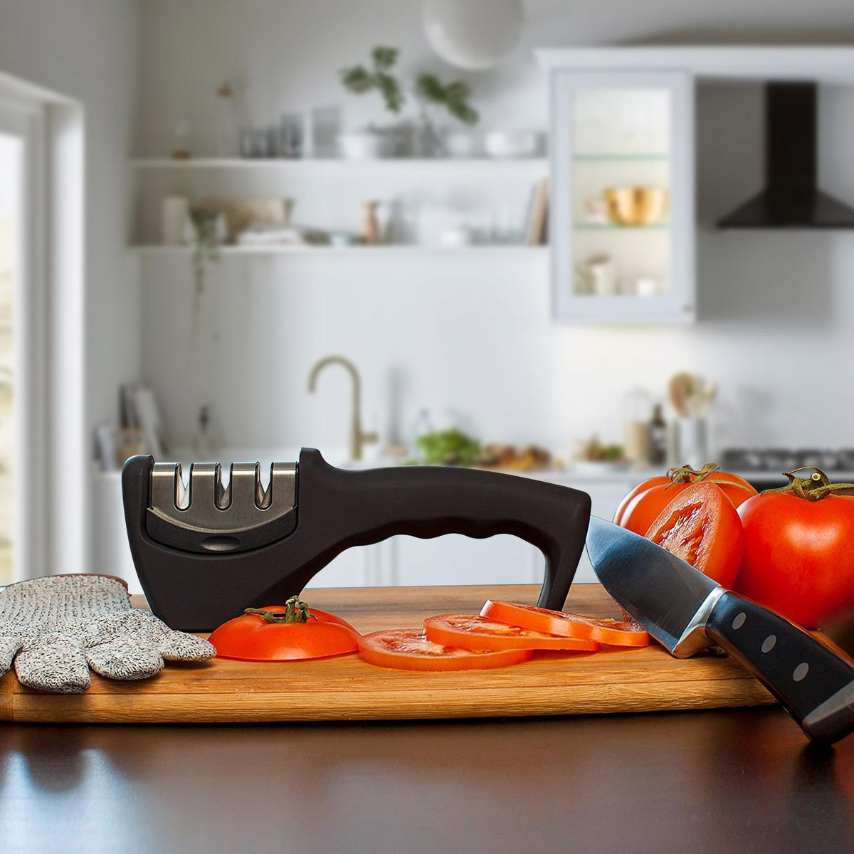 Knife Sharpener Professional Kitchen Blade Sharpening Tool Handheld System - MegaEssentials
