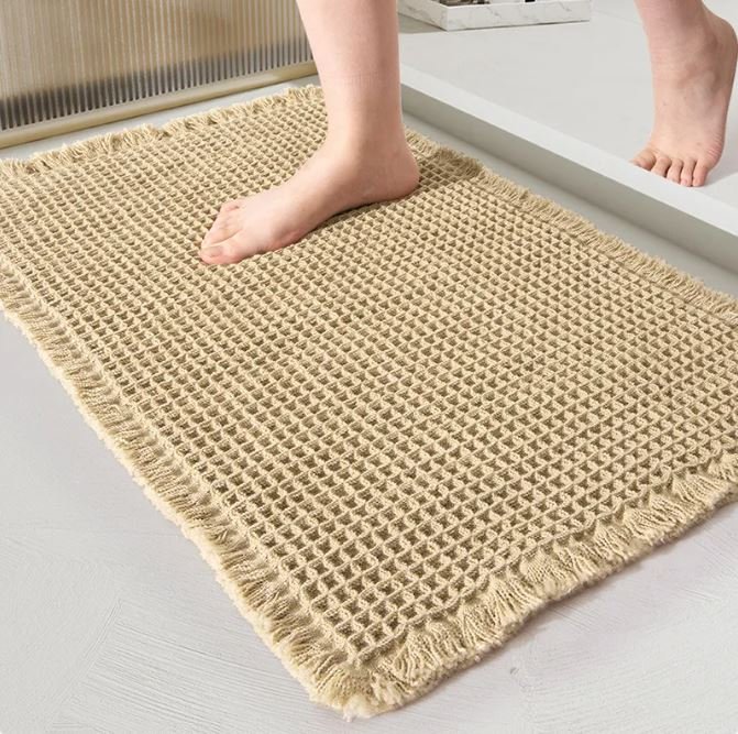 Home Fashion Waffle Bathroom Door Absorbent Carpet - MegaEssentials