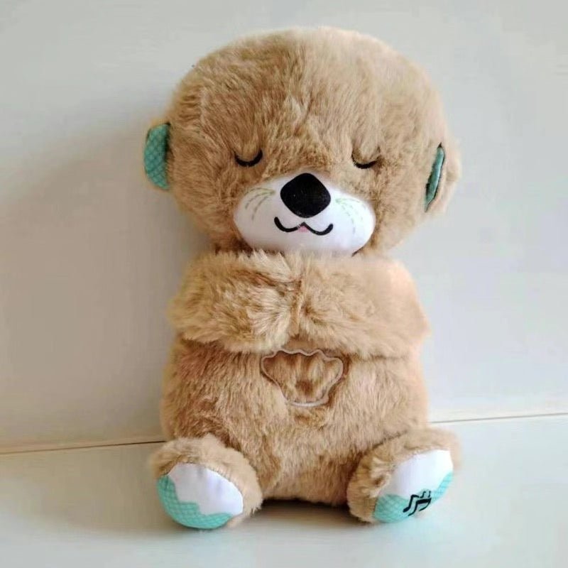 Sound Machine Soothe 'n Snuggle Otter Portable Plush Baby Toy with Sensory Details Music Lights & Rhythmic Breathing Motion - MegaEssentials