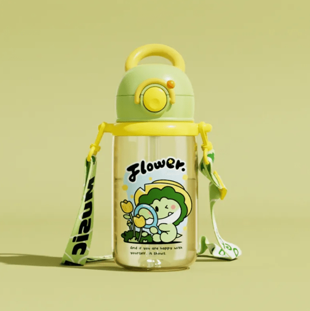 Children's Whale Cartoon Diving Fountain Water Bottle - Tritan Leakproof Sippy Cup (Various Sizes & Colors) - MegaEssentials