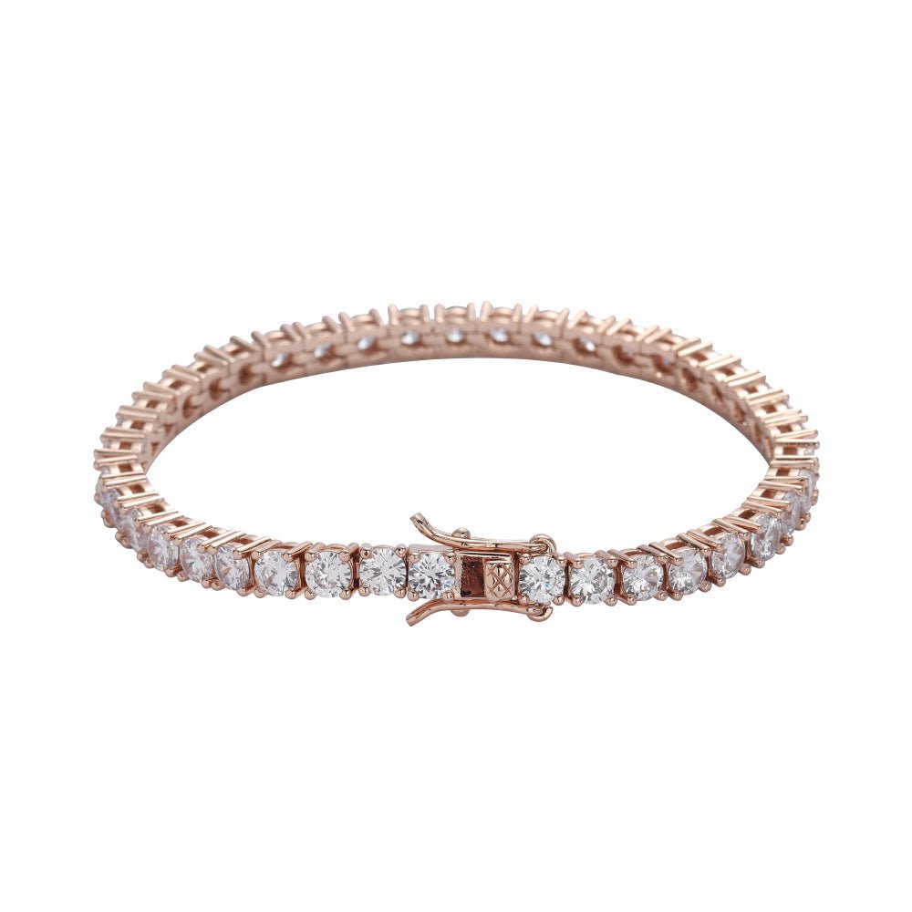 Tennis Chain Copper Zircon Single Row Hip Hop Bracelet - MegaEssentials