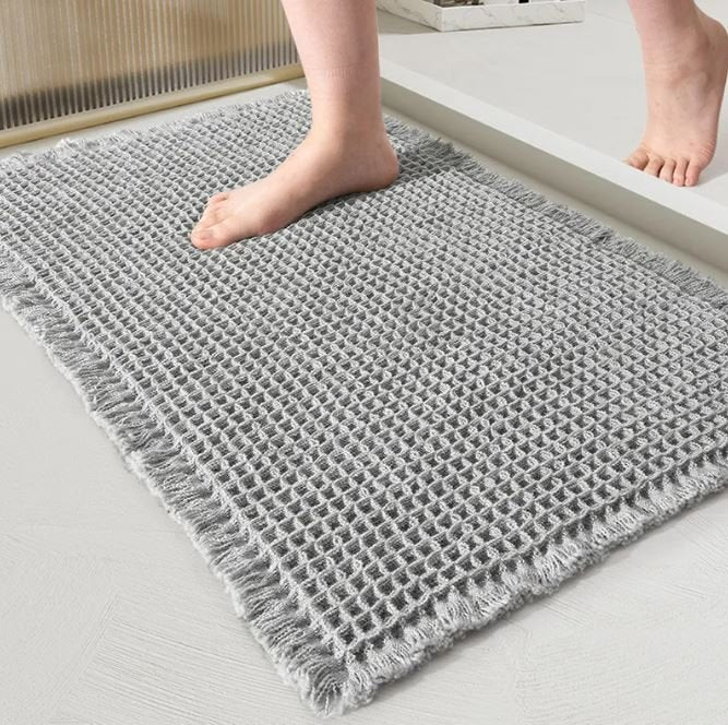 Home Fashion Waffle Bathroom Door Absorbent Carpet - MegaEssentials