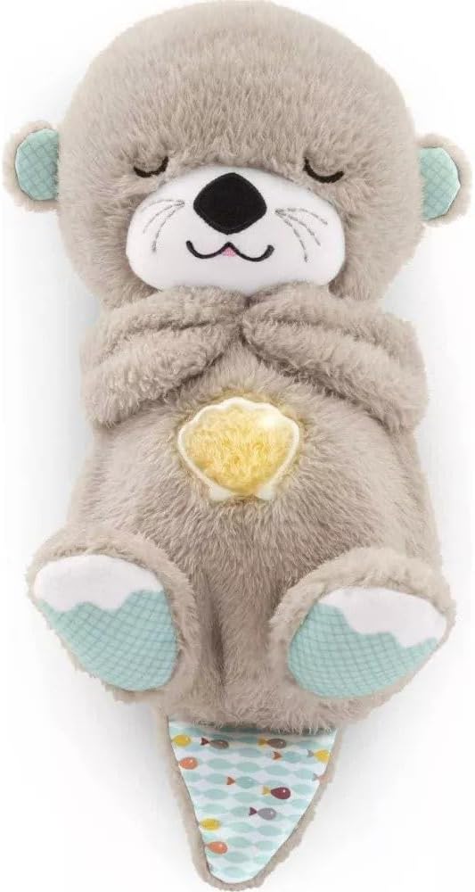 Sound Machine Soothe 'n Snuggle Otter Portable Plush Baby Toy with Sensory Details Music Lights & Rhythmic Breathing Motion - MegaEssentials