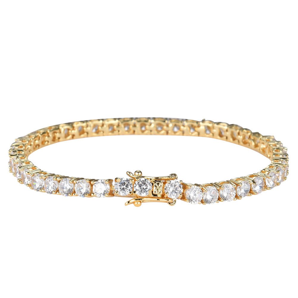 Tennis Chain Copper Zircon Single Row Hip Hop Bracelet - MegaEssentials