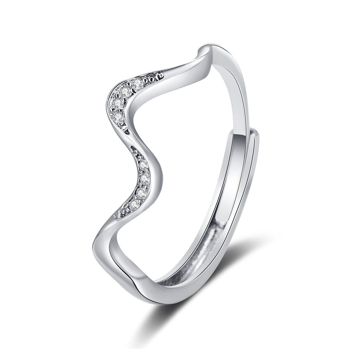 Water Wave Silver Ring in Fashion Design - MegaEssentials