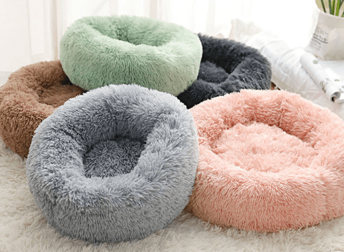 Round Plush Dog Bed for Small Dogs and Puppies - MegaEssentials