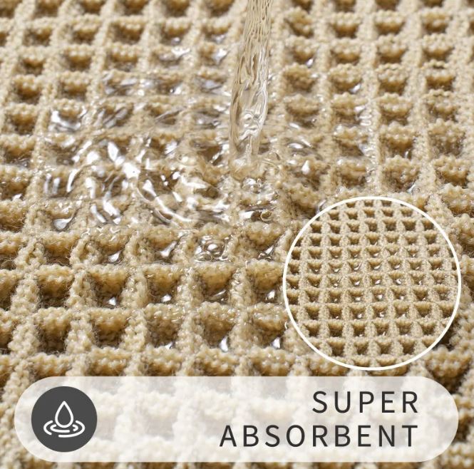Home Fashion Waffle Bathroom Door Absorbent Carpet - MegaEssentials
