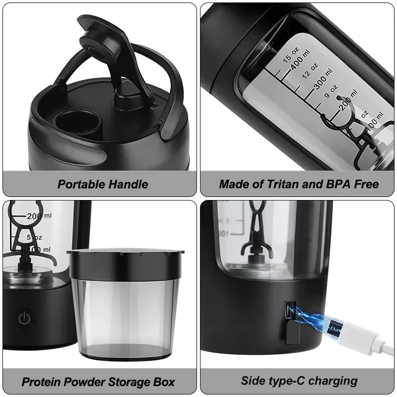 Electric Portable Whey Protein Shaker Bottle - MegaEssentials