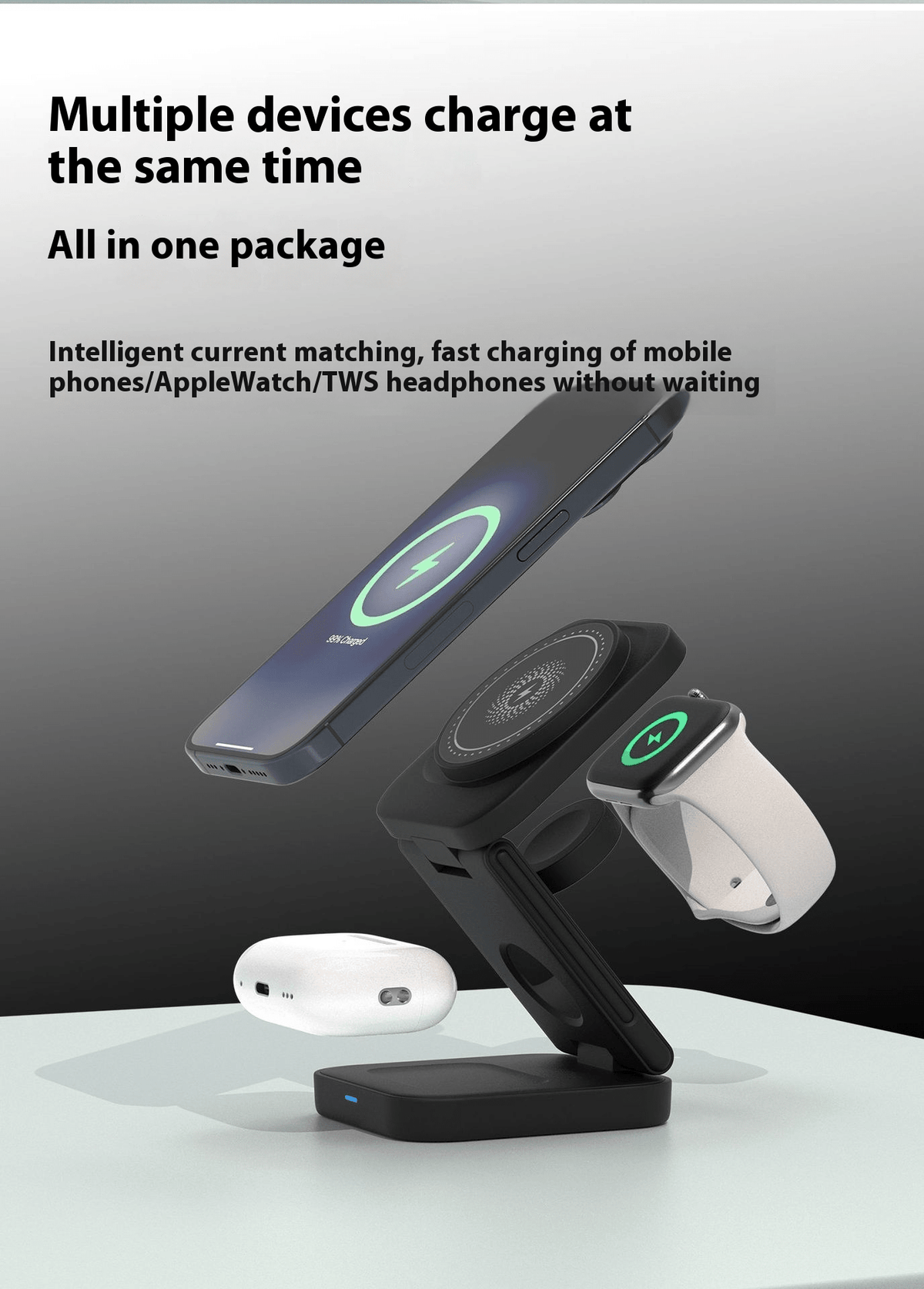3 IN 1 FOLDABLE WIRELESS CHARGER - MegaEssentials