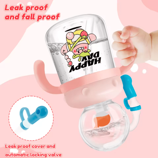 Children's Whale Cartoon Diving Fountain Water Bottle - Tritan Leakproof Sippy Cup (Various Sizes & Colors) - MegaEssentials