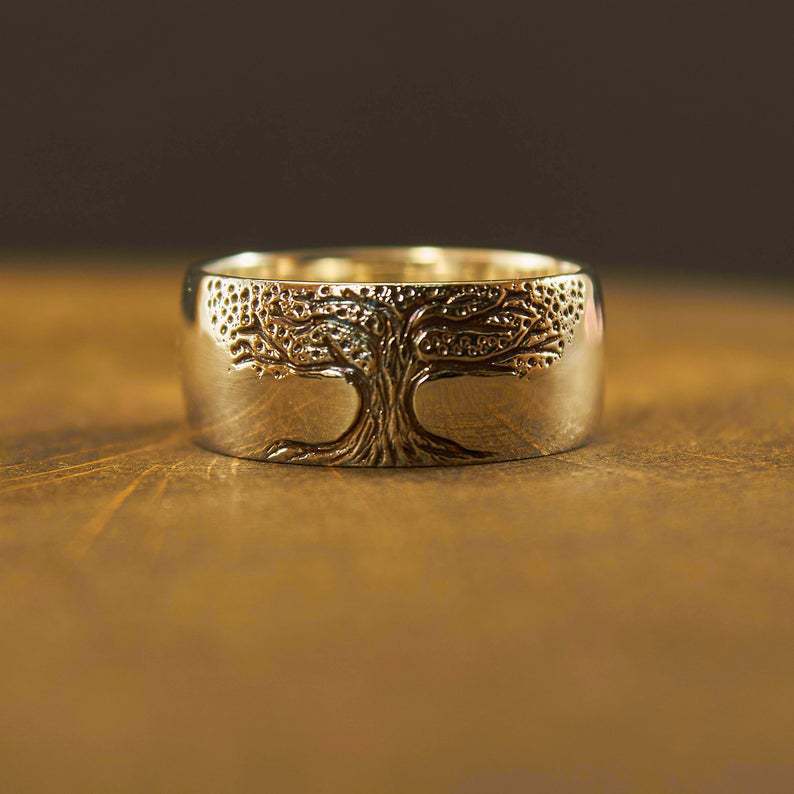 Simple Retro Carved Tree of Life Ring - MegaEssentials