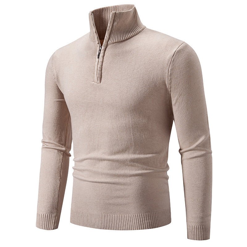 2023 Men's Plus Size Fleece Zip Mock Neck Sweater - MegaEssentials