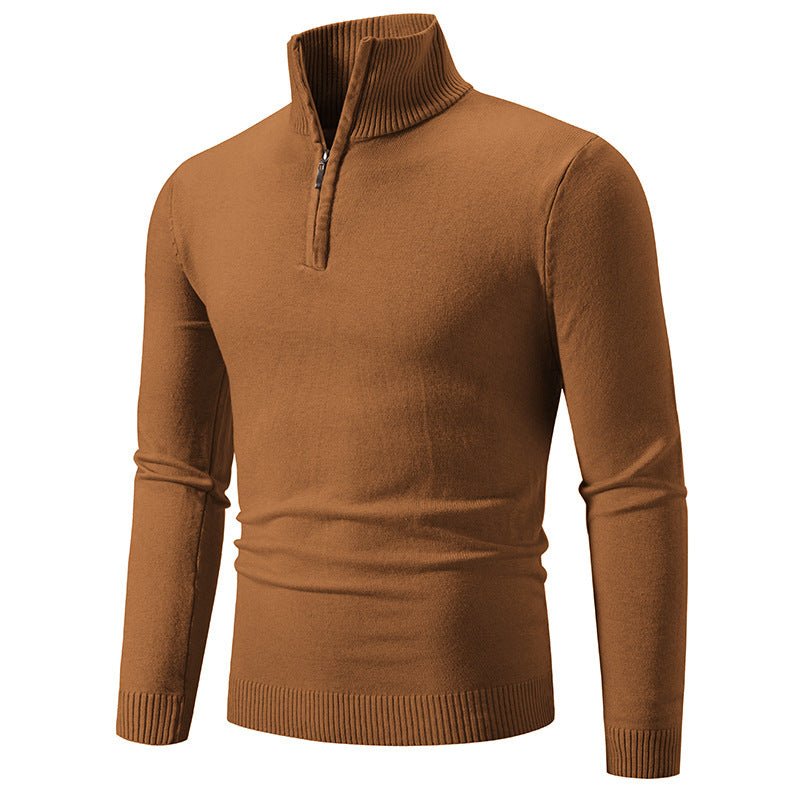 2023 Men's Plus Size Fleece Zip Mock Neck Sweater - MegaEssentials