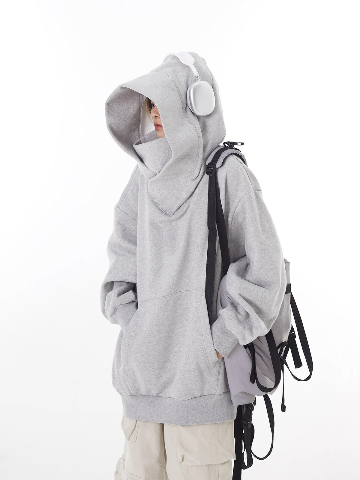 Loose High Collar Fleece Lined Hoodie - MegaEssentials