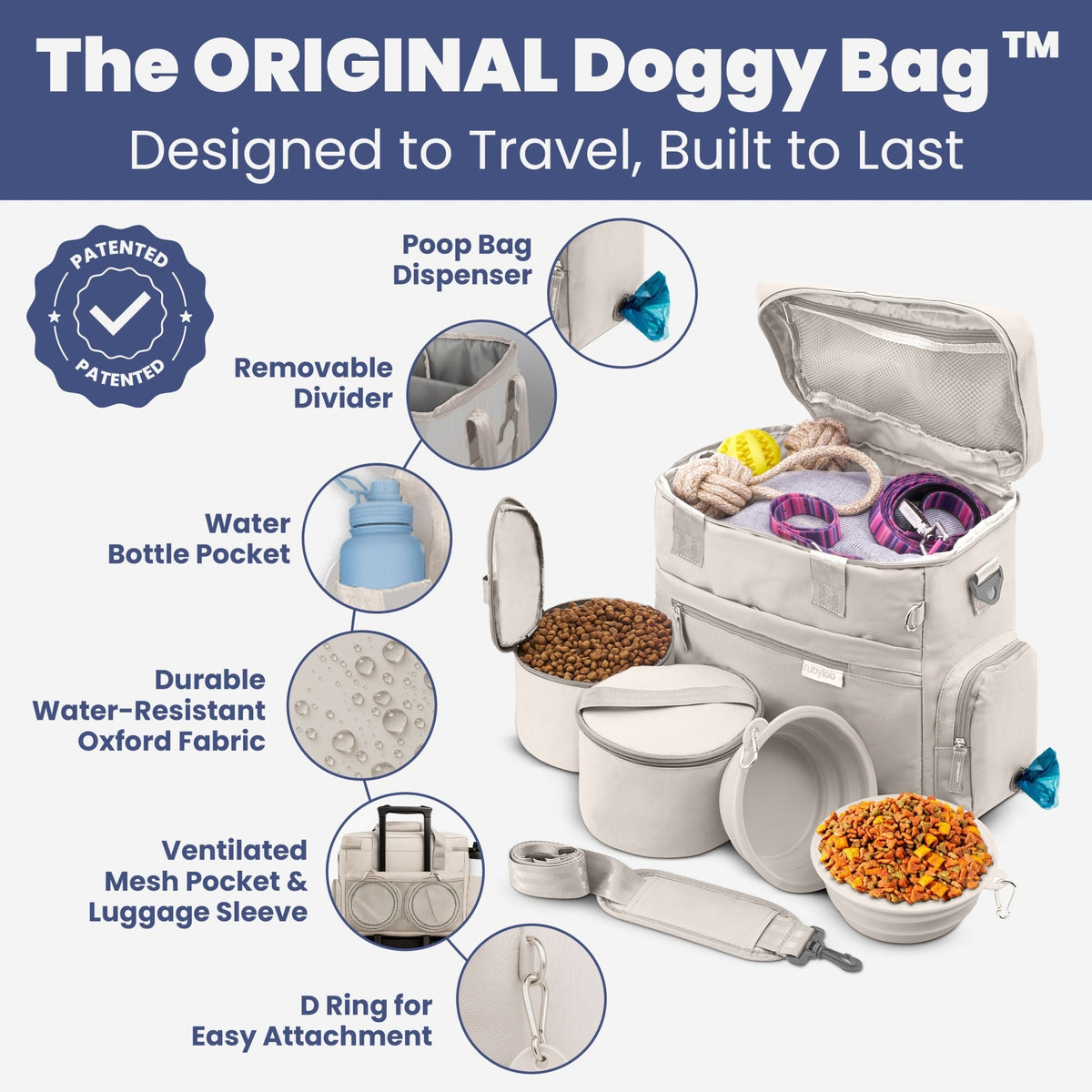 The Original Doggy Bag™ Dog Travel Bag for Supplies - MegaEssentials