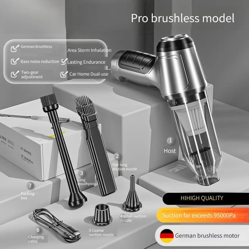Car Wireless Vacuum Cleaner Portable Handheld120W Blowable Cordless Home Appliance Vacuum Home & Car Dual Use Mini VacuumCleaner - MegaEssentials