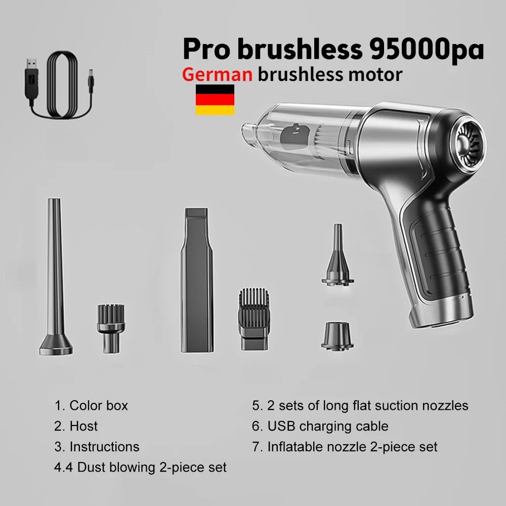 Car Wireless Vacuum Cleaner Portable Handheld120W Blowable Cordless Home Appliance Vacuum Home & Car Dual Use Mini VacuumCleaner - MegaEssentials