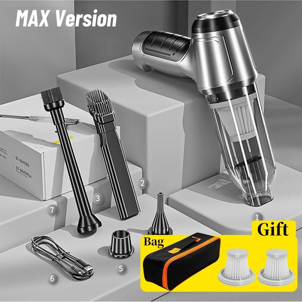 Car Wireless Vacuum Cleaner Portable Handheld120W Blowable Cordless Home Appliance Vacuum Home & Car Dual Use Mini VacuumCleaner - MegaEssentials