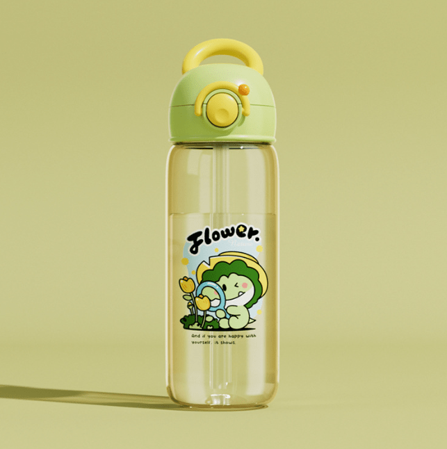 Children's Whale Cartoon Diving Fountain Water Bottle - Tritan Leakproof Sippy Cup (Various Sizes & Colors) - MegaEssentials