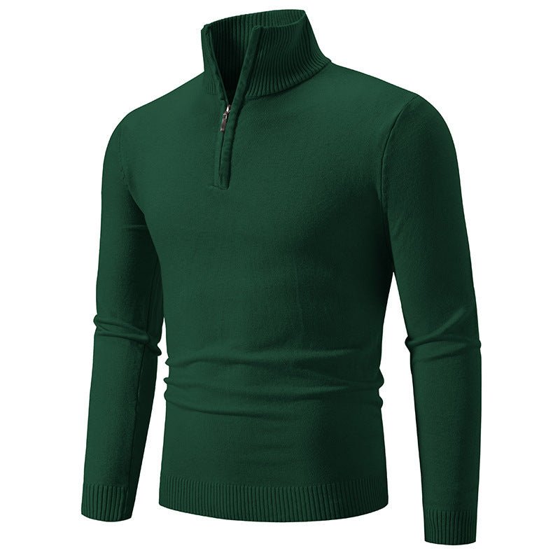 2023 Men's Plus Size Fleece Zip Mock Neck Sweater - MegaEssentials
