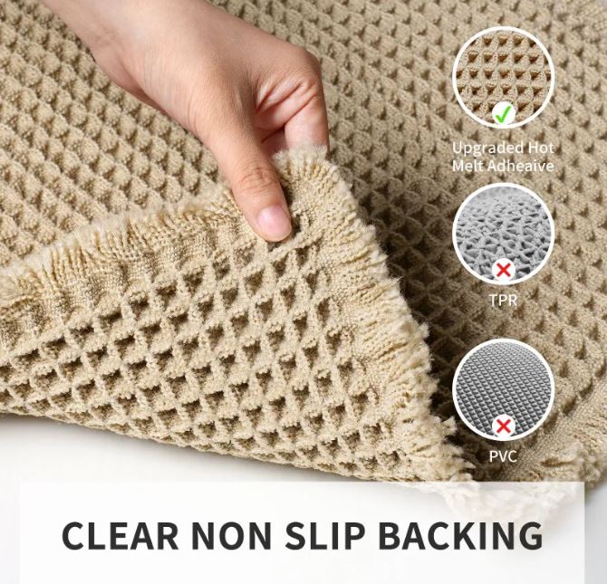 Home Fashion Waffle Bathroom Door Absorbent Carpet - MegaEssentials