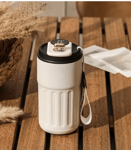 Smart Digital Thermal Bottle Portable Coffee Mug Stainless Steel Water Bottle In-Car Insulated Cup Keep Cold Vacuum Flasks 450ml - MegaEssentials