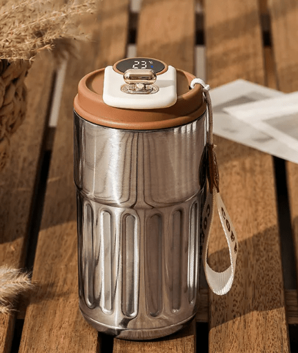 Smart Digital Thermal Bottle Portable Coffee Mug Stainless Steel Water Bottle In-Car Insulated Cup Keep Cold Vacuum Flasks 450ml - MegaEssentials