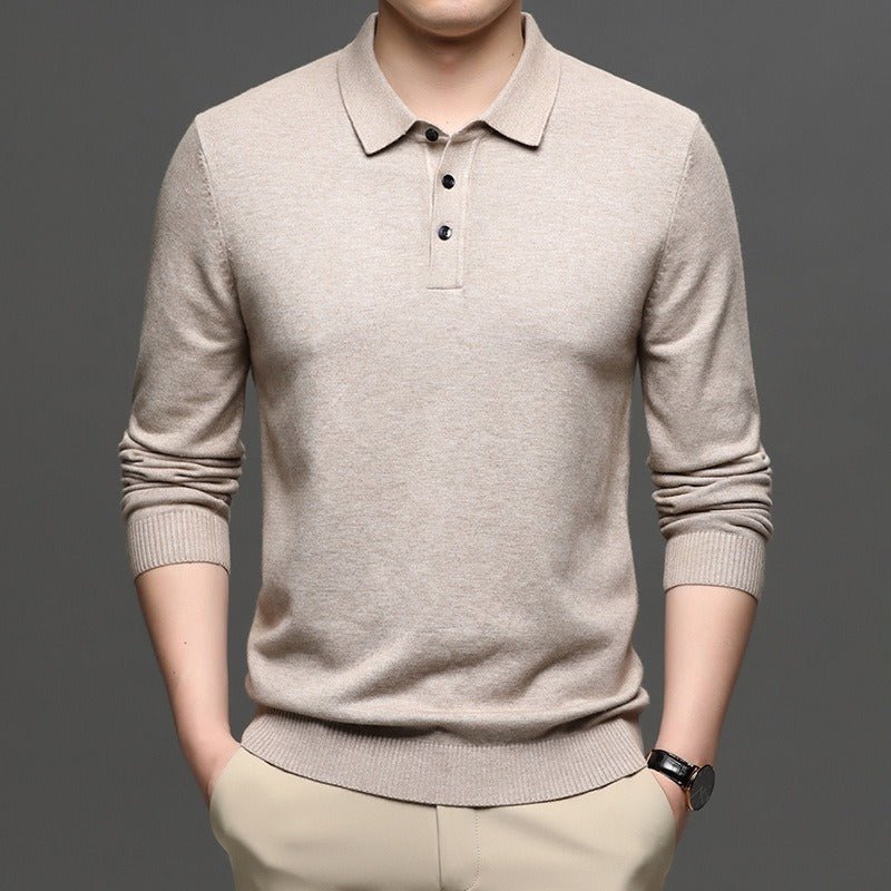 Men's Lapel Knit Pullover Sweater - MegaEssentials