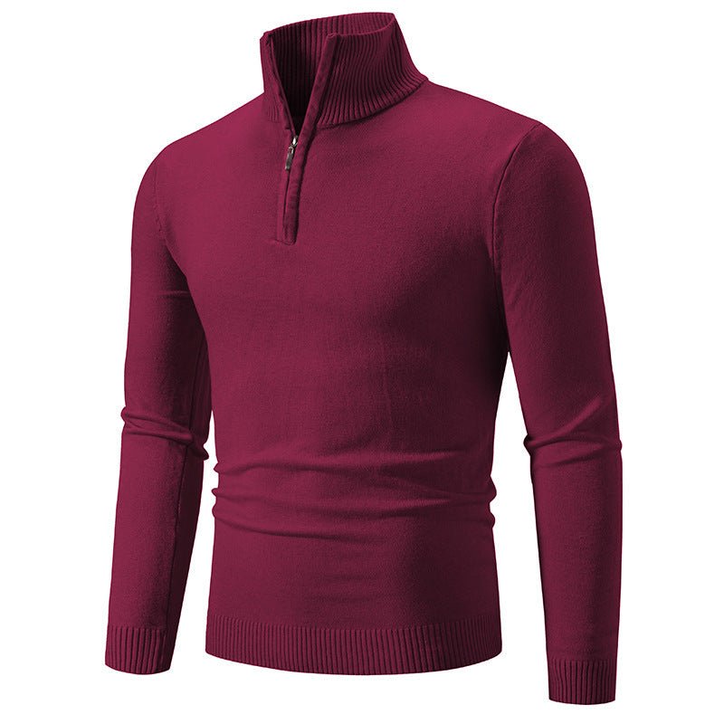 2023 Men's Plus Size Fleece Zip Mock Neck Sweater - MegaEssentials