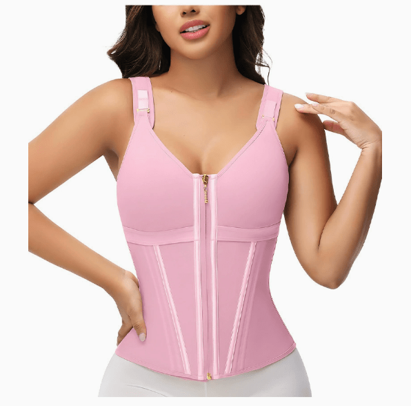 Mesh Waist Slimming Three-Breasted Shapewear Corset - MegaEssentials