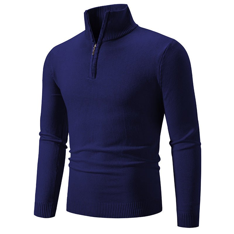 2023 Men's Plus Size Fleece Zip Mock Neck Sweater - MegaEssentials