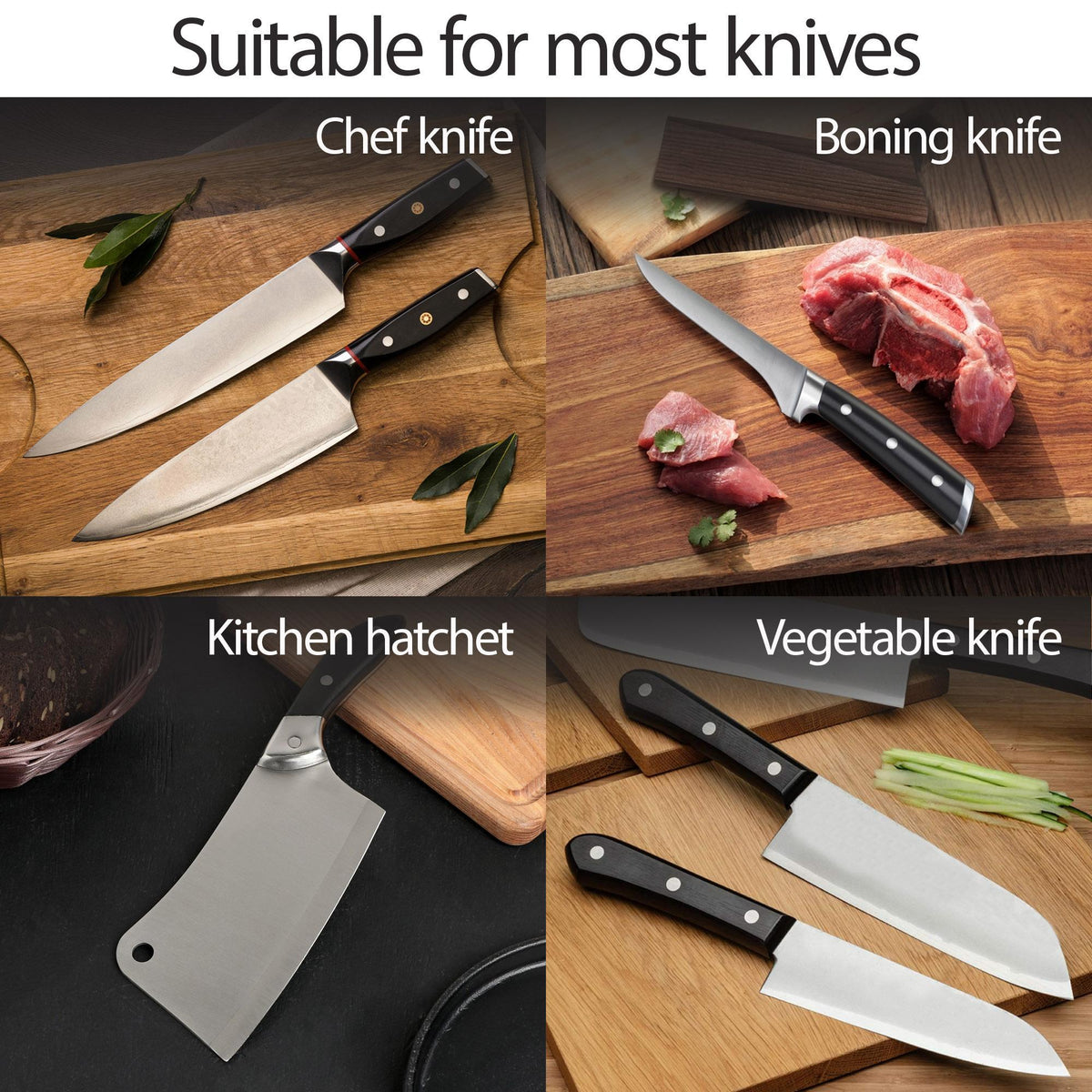 Knife Sharpener Professional Kitchen Blade Sharpening Tool Handheld System - MegaEssentials
