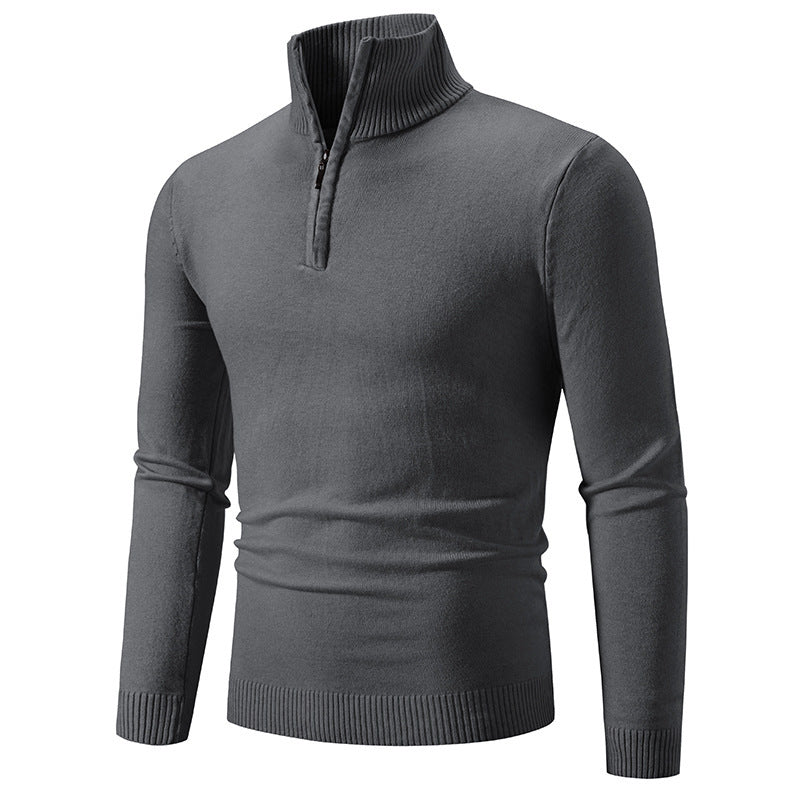 2023 Men's Plus Size Fleece Zip Mock Neck Sweater - MegaEssentials