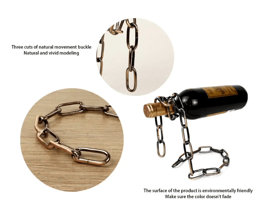 Magic Iron Chain Wine Bottle Holder - MegaEssentials