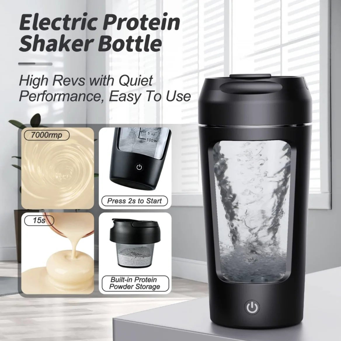 Electric Portable Whey Protein Shaker Bottle - MegaEssentials