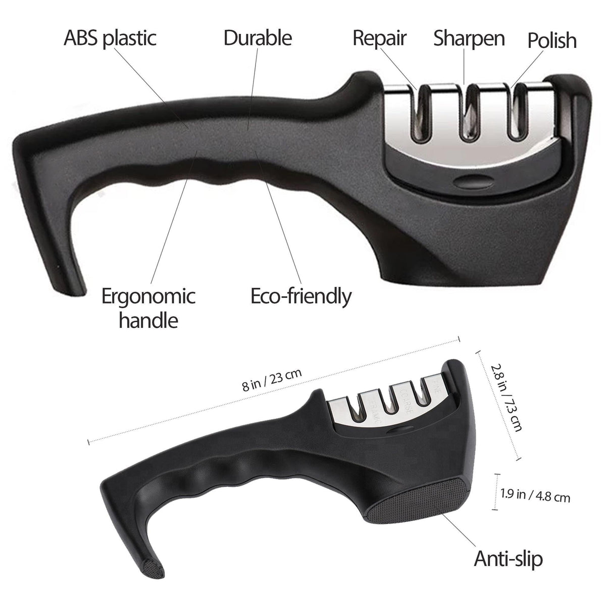 Knife Sharpener Professional Kitchen Blade Sharpening Tool Handheld System - MegaEssentials