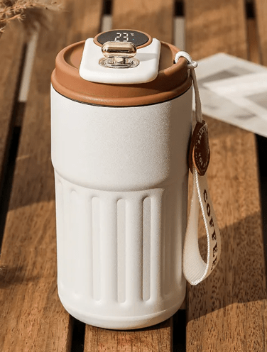 Smart Digital Thermal Bottle Portable Coffee Mug Stainless Steel Water Bottle In-Car Insulated Cup Keep Cold Vacuum Flasks 450ml - MegaEssentials