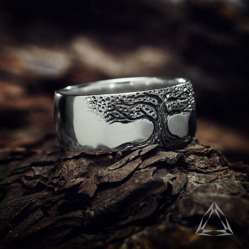 Simple Retro Carved Tree of Life Ring - MegaEssentials