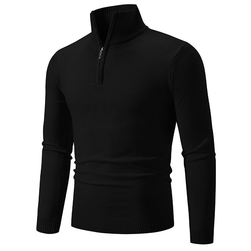 2023 Men's Plus Size Fleece Zip Mock Neck Sweater - MegaEssentials