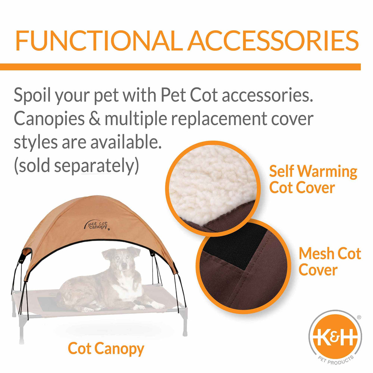 K&H Pet Products Original Bolster Pet Cot Elevated Pet Bed - MegaEssentials