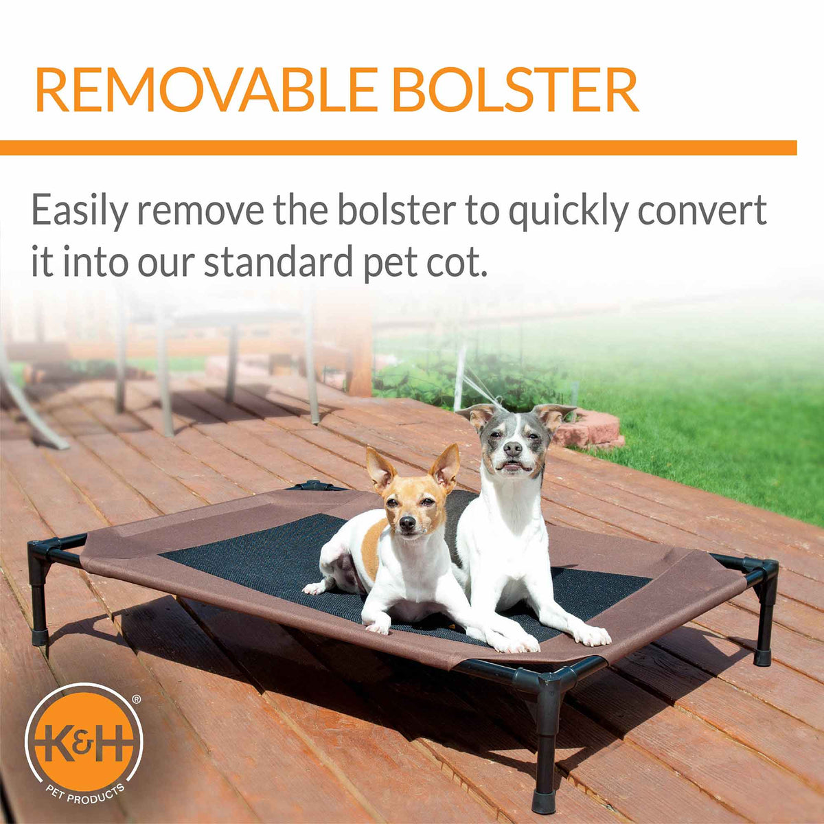 K&H Pet Products Original Bolster Pet Cot Elevated Pet Bed - MegaEssentials